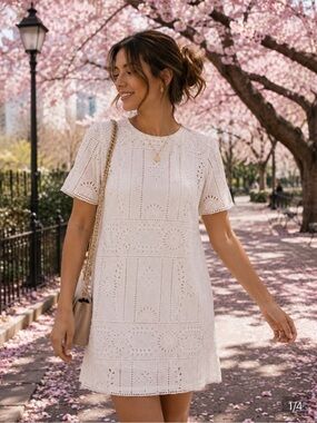 The Kooples White Eyelet mini Dress